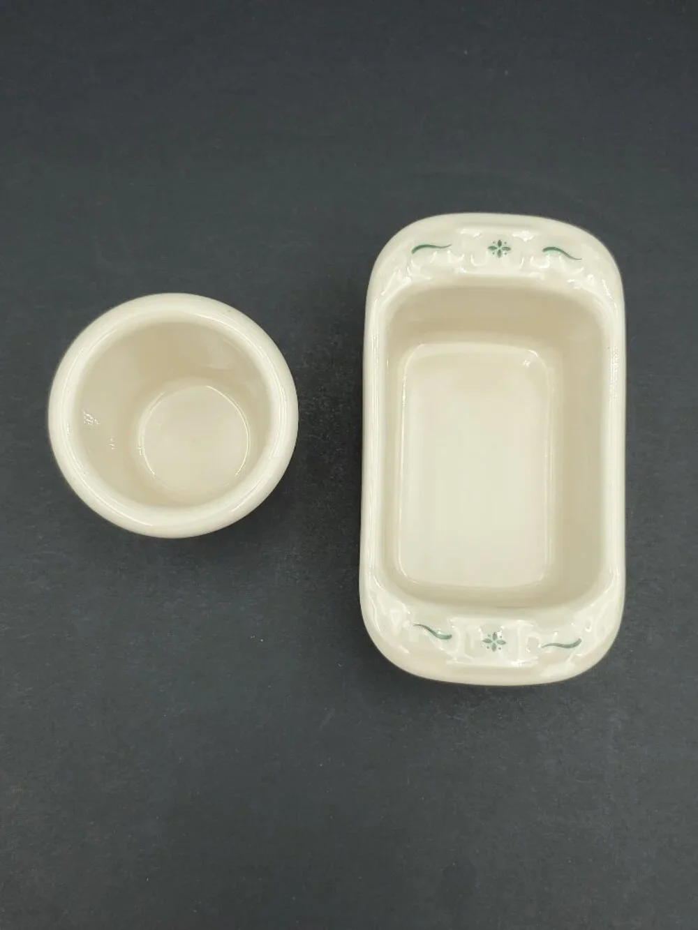 Longaberger Woven Traditions Heritage Green Toothpick & Sweetener Holder Set